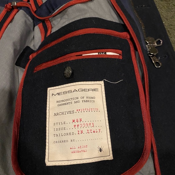 Messagarie Navy Blue Men’s Wool Coat Archive 1989/2009 Made in Italy Size 32 - Picture 3 of 6